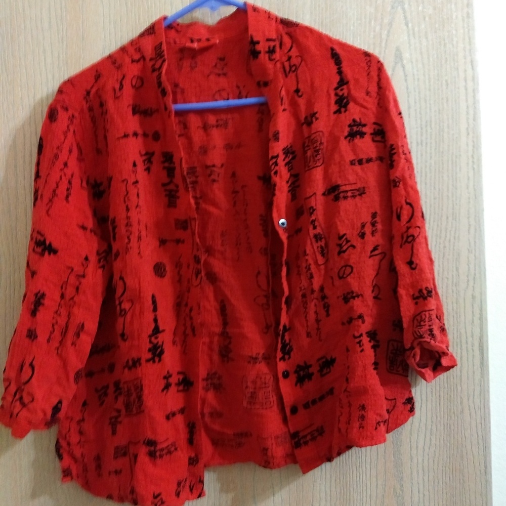 Red Tianello Kanji Cardigan L